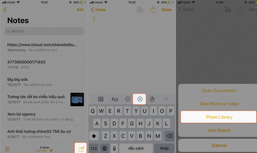 Ẩn ảnh, video riêng tư trên iPhone bằng Notes - Ảnh 3