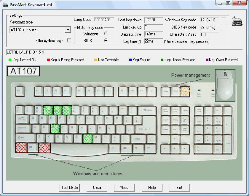 phần mềm test bàn phím Keyboardtest