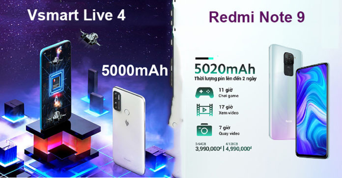 Vsmart Live 4 và Redmi Note 9: Có 4-5 triệu mua máy nào