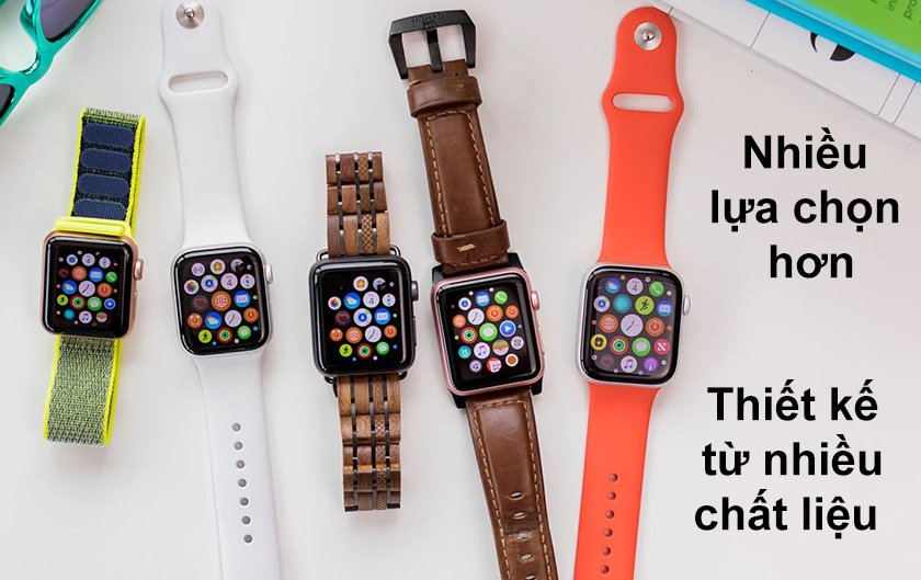 Thiết kế từ nhiều chất liệu mang đến nhiều sự lựa chọn hơn trên Apple watch series 6