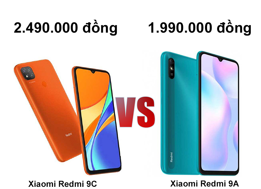 Giá bán Xiaomi Redmi 9C vs Redmi 9A