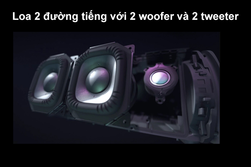 Âm thanh chất lượng với loa hai đường tiếng trên Sony SrS-XB43