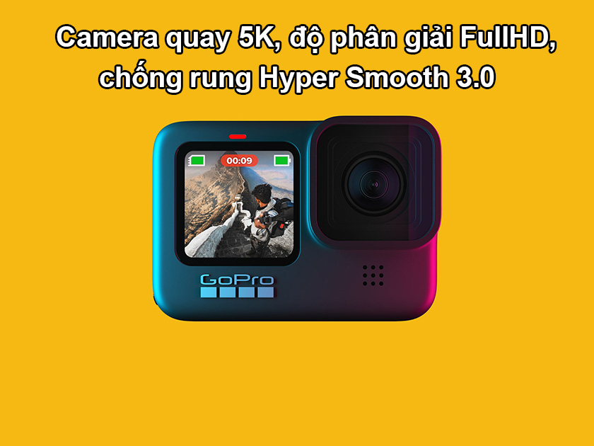 GoPro hero 9 camera có thể quay đến 5K