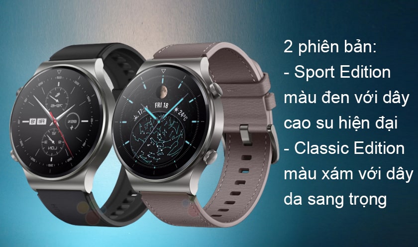 Đồng hồ huawei watch gt 2 pro sở hữu 2 phiên bản dây