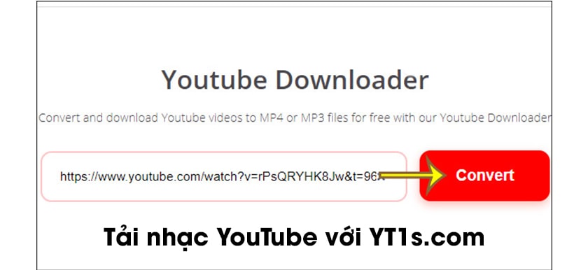 Tải video YouTube MP3 với YT1s.com