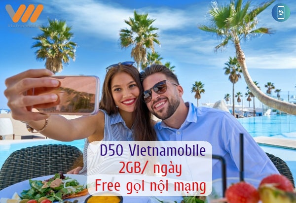 Cách đăng ký gói D50 của Vietnamobile nhận ngay 2GB/ngày