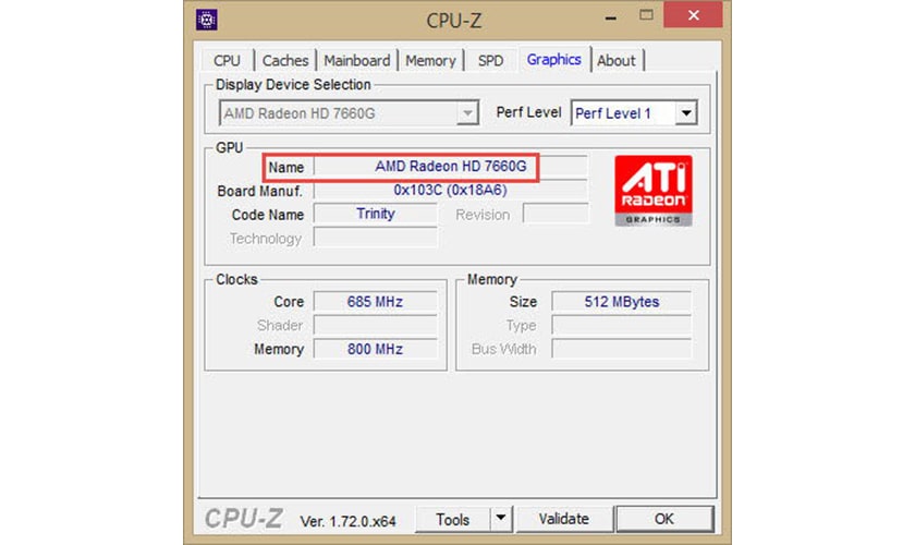 Xem bằng phần mềm CPU-Z