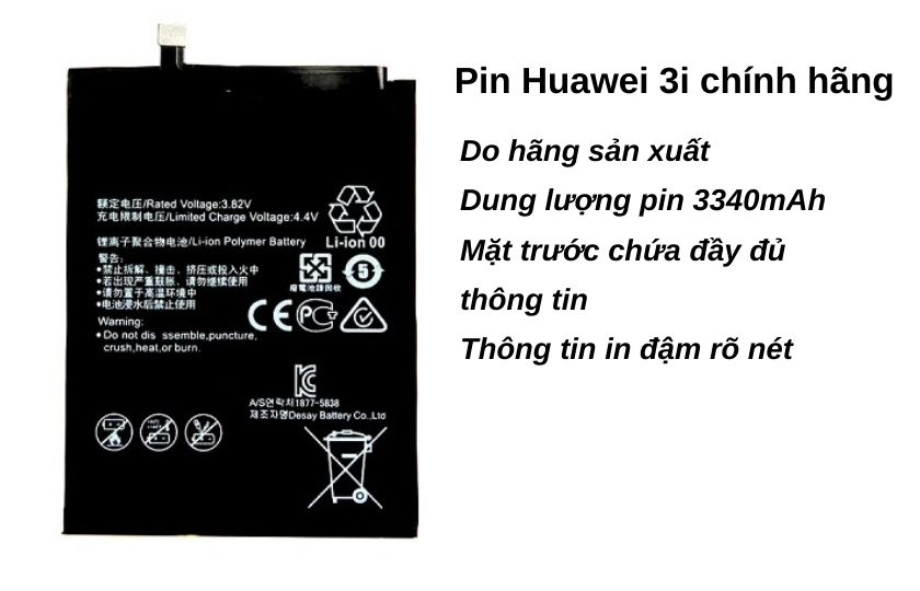 Lưu ý chọn thay pin Huawei 3i chính hãng
