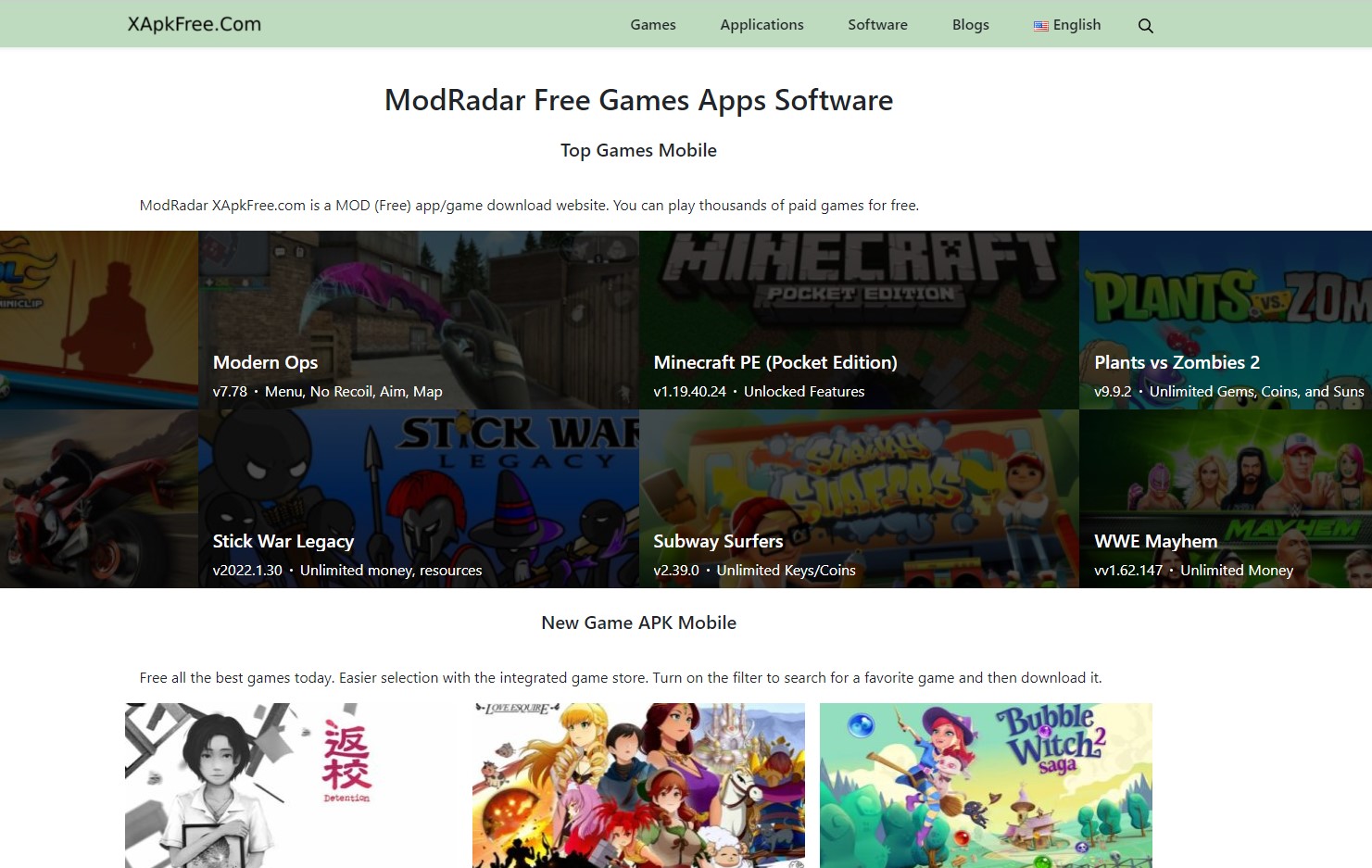 ModRadar - xapkfree - Trang Website hack game uy tín