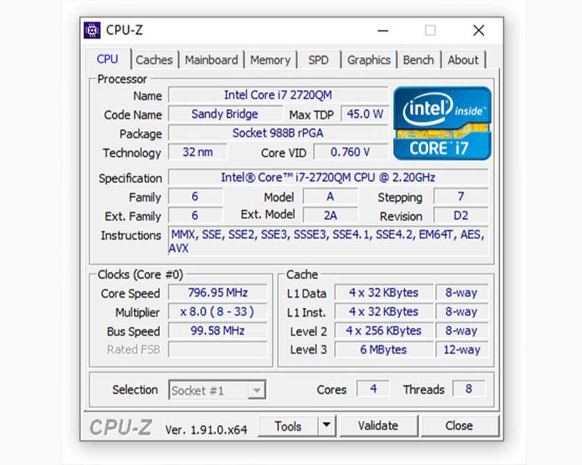 CPU-Z phần mềm kiểm tra công suất nguồn máy tính hiệu quả