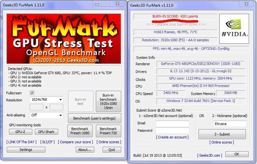 Furmark phần mềm kiểm tra công suất nguồn máy tính nhanh chóng