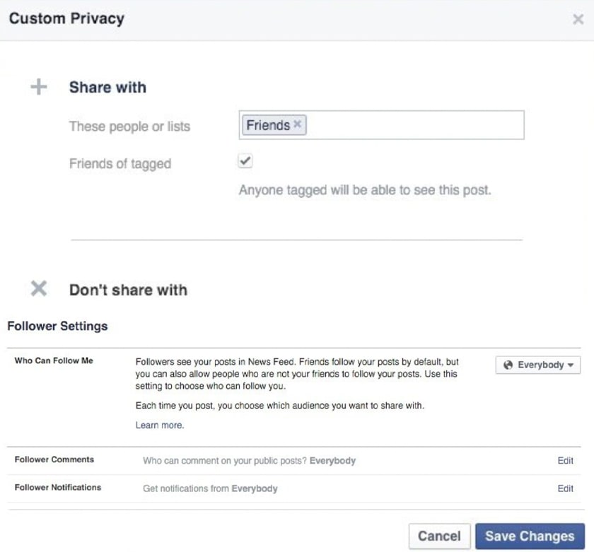 Thủ thuật 8: Tuỳ chọn đối tượng xem nội dung bài viết của bạn trên Facebook