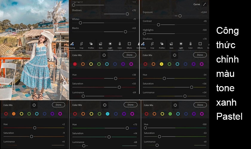 Công thức chỉnh màu Lightroom đẹp trên điện thoại