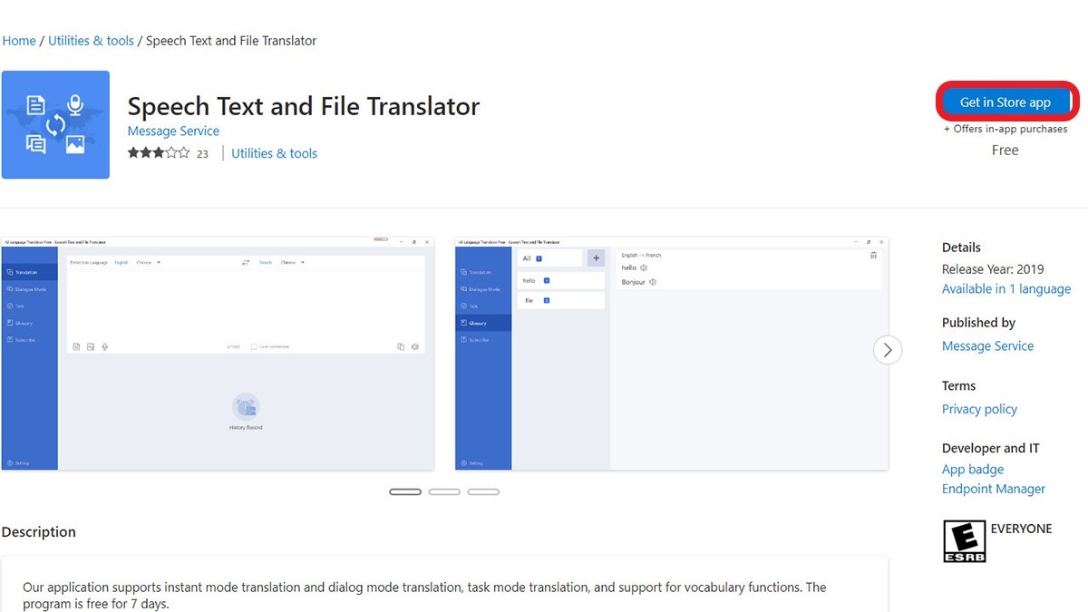 Dùng All Language Translator Free để dịch ảnh có sẵn trên máy