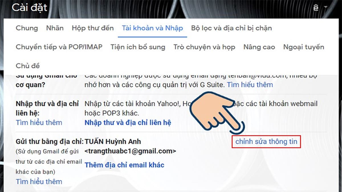 Cách thay đổi tên Gmail trên máy tính
