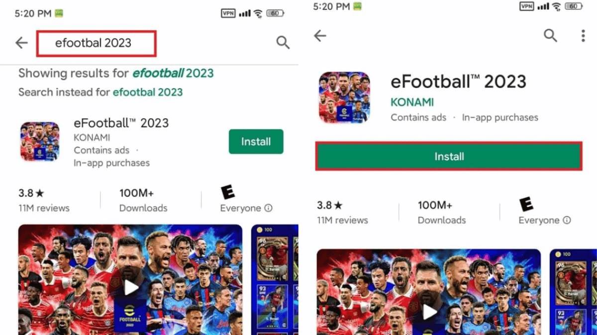 Cách tải eFootball 2023 trên điện thoại Android, IOS