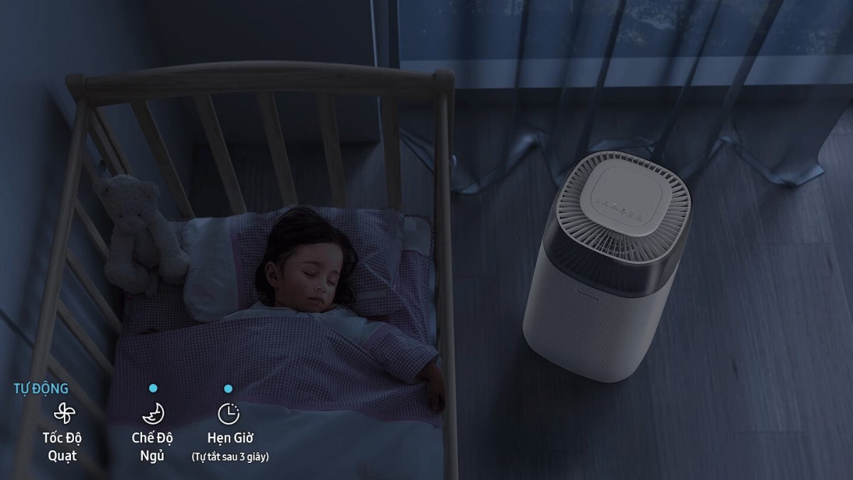 Cách sử dụng máy lọc không khí Samsung chế độ ngủ