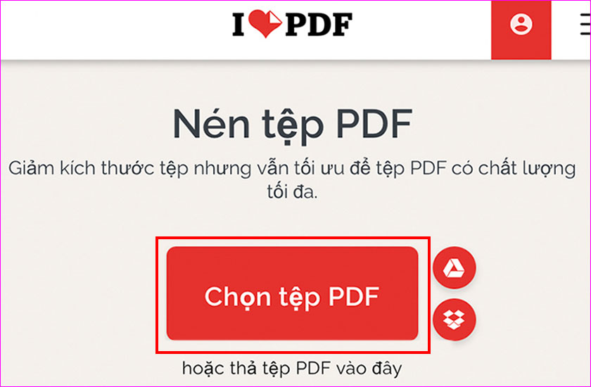 Cách nén dung lượng file PDF với Ilove PDF