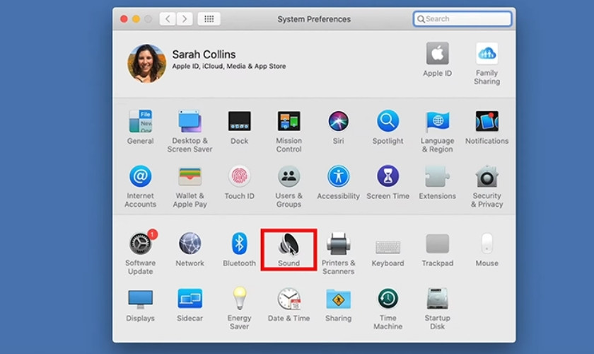 Chọn mục System Preferences trên Macbook 