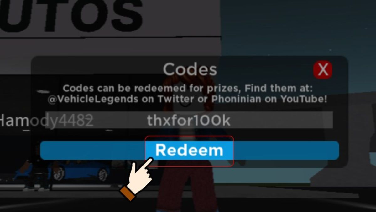 Nhấn chọn Redeem để lấy quà từ mã code