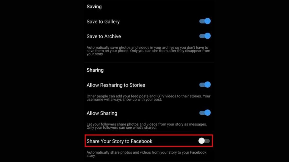 Chia sẻ story trên Instagram lên Facebook
