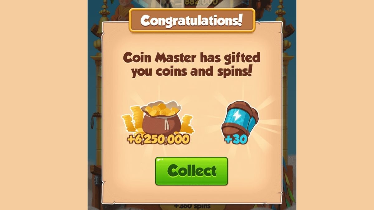 Bước 2: Đối với các liên kết "Collect" có giá trị lớn như 100 triệu vàng và 1000 Spin, hãy nhanh chóng nhận thưởng vì số lượng người nhận Spin Coin Master miễn phí hàng ngày có hạn.