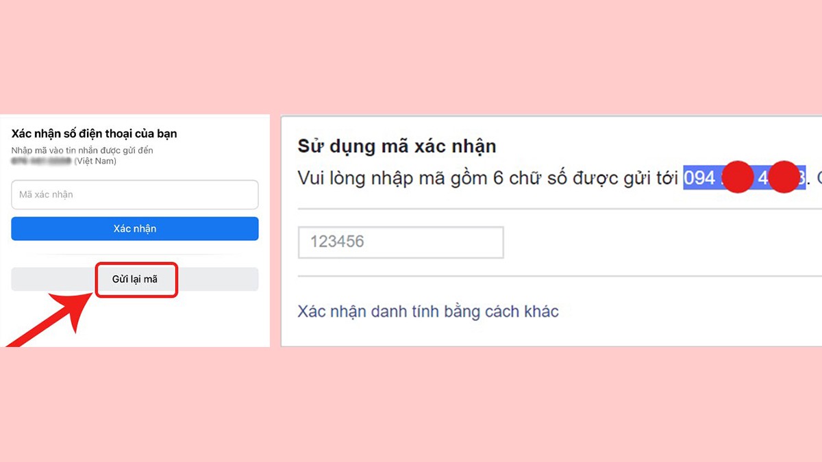Nhận cuộc gọi nhận mã xác nhận Facebook
