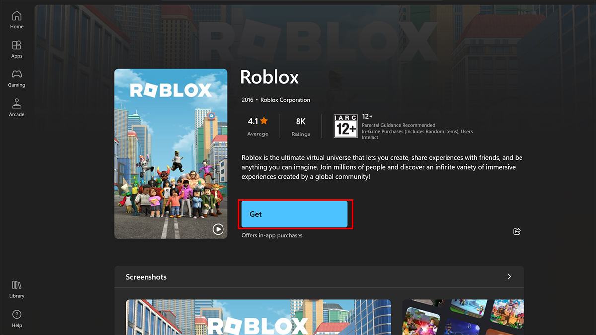 Hướng dẫn cách tải Roblox trên PC bằng Microsoft Store