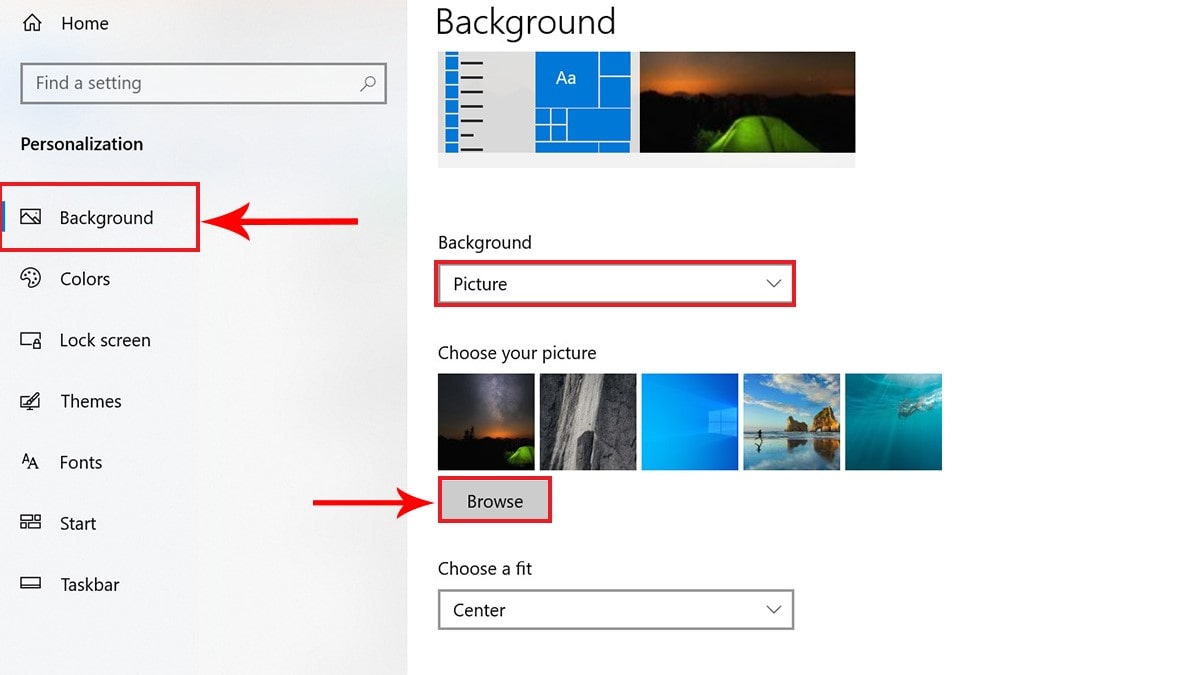 Cách thay đổi hình nền máy tính cho máy Windows 10