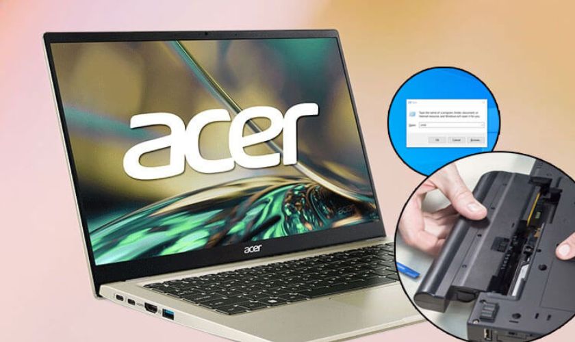 Kiểm tra tình trạng viên pin laptop Acer