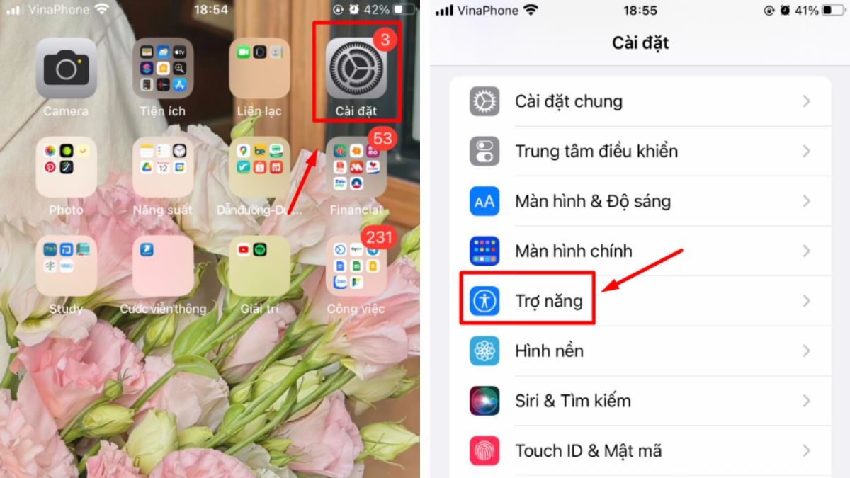 cài đặt nút home ảo trên iPhone bước 1