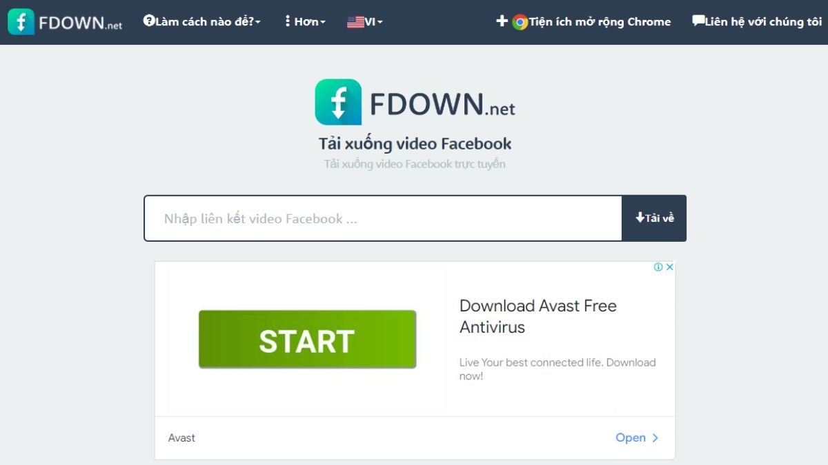 Download Facebook video bằng Fbdown.net