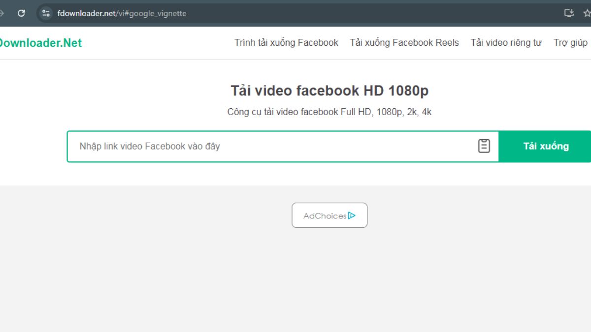 Tải đoạn phim Facebook bằng Fdownloader.net