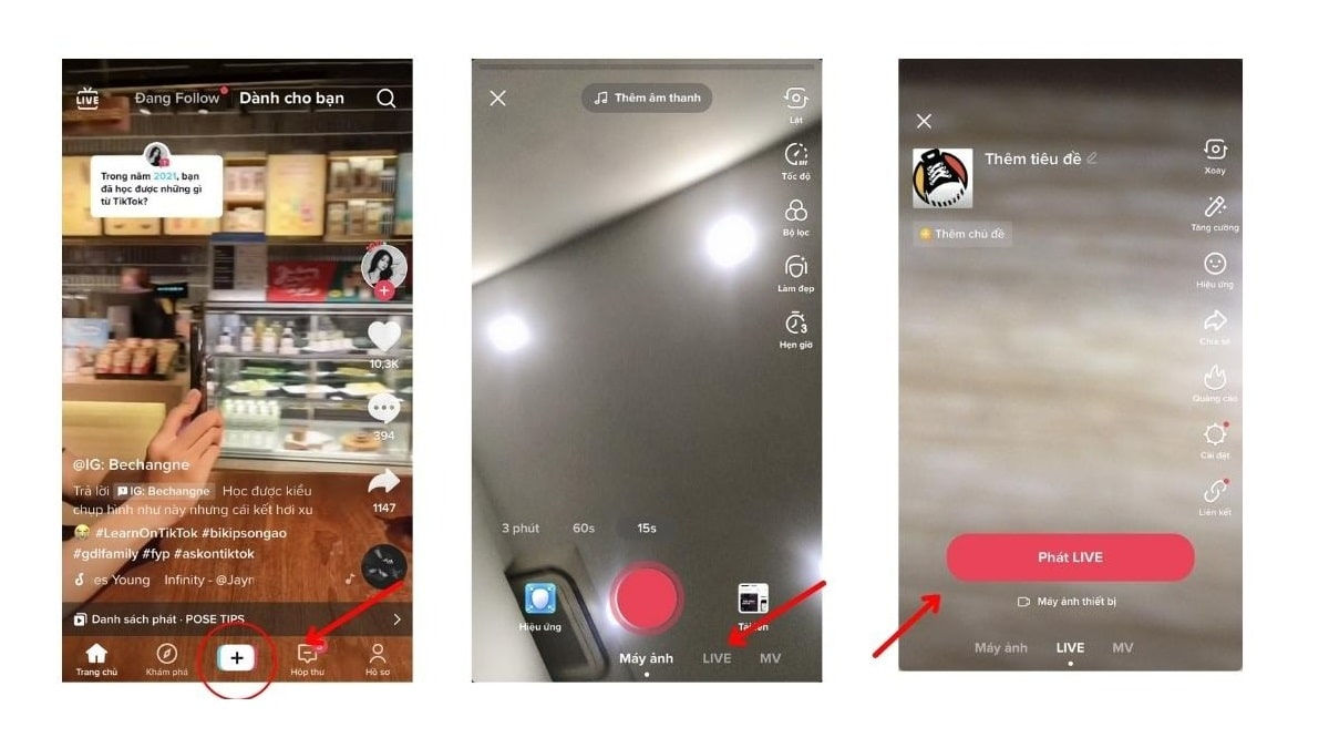 Cách live trên Tiktok với account đã đủ điều kiện live