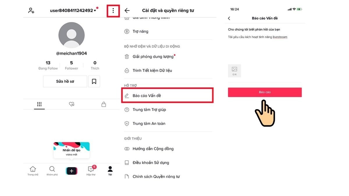 Cách live trên Tiktok với tài khoản chưa đủ điều kiện live