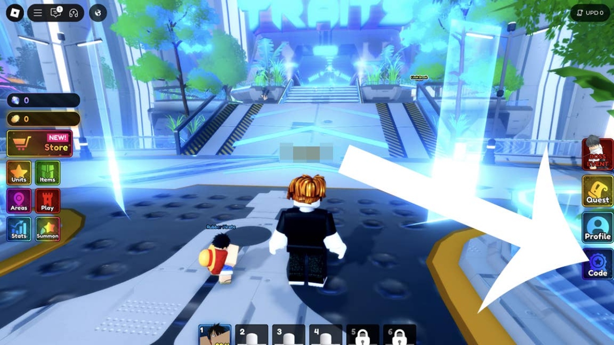 Cách nhập code Anime Rangers X bước 2